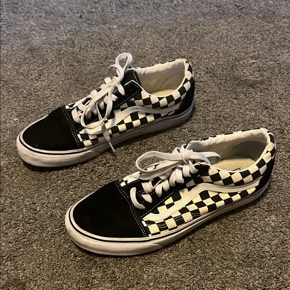 Vans Black and White Checkerboard Shoes - Picture 3 of 6
